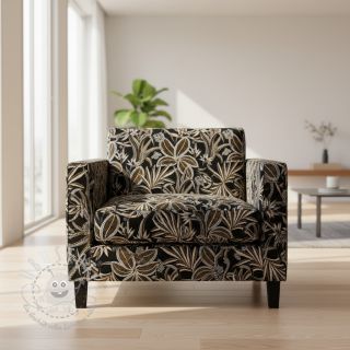 Dekostoff jacquard Moranto allover noir