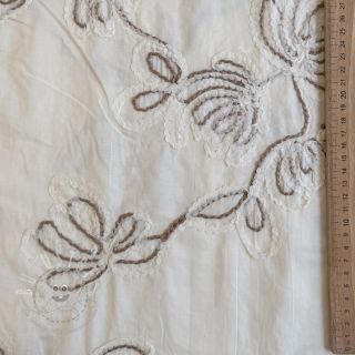 Baumwollstoff EMBROIDERY Loom En Light off white