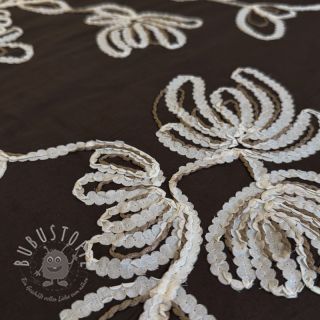 Baumwollstoff EMBROIDERY Loom En Light brown