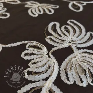 Baumwollstoff EMBROIDERY Loom En Light brown