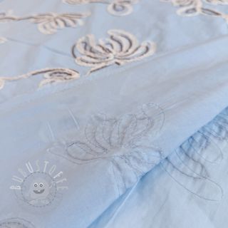 Baumwollstoff EMBROIDERY Loom En Light baby blue