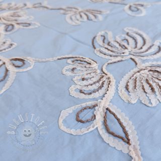 Baumwollstoff EMBROIDERY Loom En Light baby blue