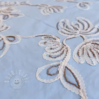 Baumwollstoff EMBROIDERY Loom En Light baby blue