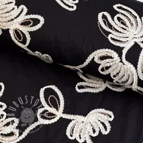 Baumwollstoff EMBROIDERY Loom En Light black