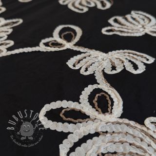 Baumwollstoff EMBROIDERY Loom En Light black