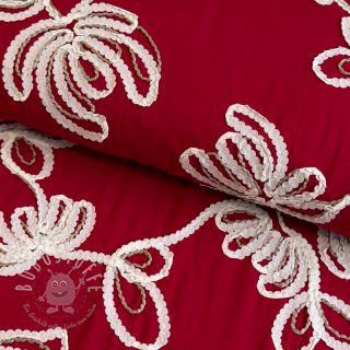 Baumwollstoff EMBROIDERY Loom En Light red