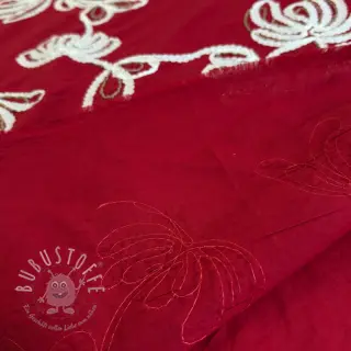 Baumwollstoff EMBROIDERY Loom En Light red