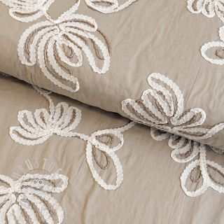 Baumwollstoff EMBROIDERY Loom En Light natural