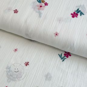 Double gauze/musselin EMBROIDERY Flowers MIA camel