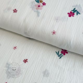 Double gauze/musselin EMBROIDERY Flowers MIA camel