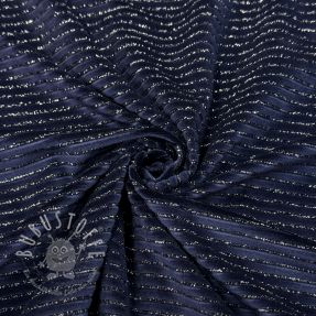 Samt VELVET LUREX Stripe marine