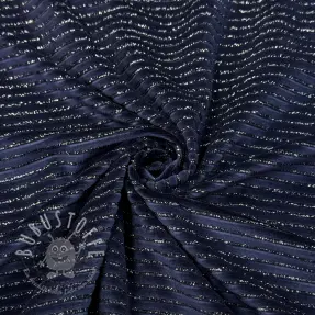 Samt VELVET LUREX Stripe marine