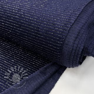 Samt VELVET LUREX Stripe marine