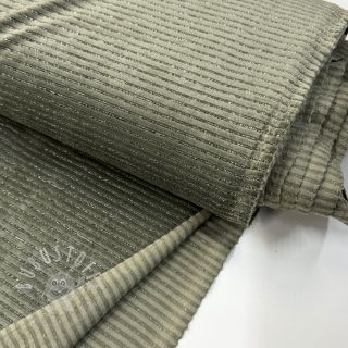 Samt VELVET LUREX Stripe camo green