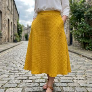 Strickstoff WAFFLE BIG KNIT ochre