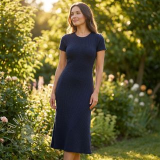 Strickstoff WAFFLE BIG KNIT navy