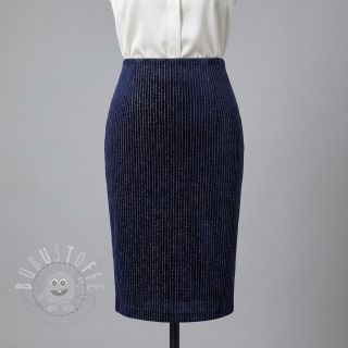 Samt VELVET LUREX Stripe marine