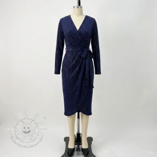 Samt VELVET LUREX Stripe marine