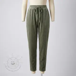 Samt VELVET LUREX Stripe camo green