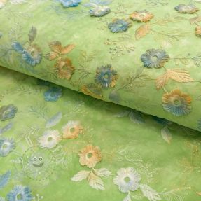 Baumwollstoff TIE DYE EMBROIDERY Poppy design V