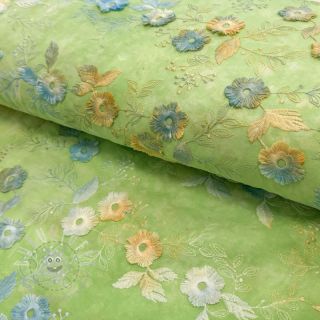 Baumwollstoff TIE DYE EMBROIDERY Poppy design V