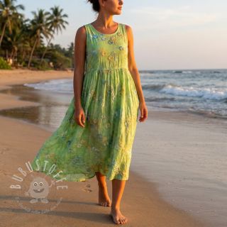 Baumwollstoff TIE DYE EMBROIDERY Poppy design V