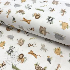 Jersey Animals white digital print ORGANIC