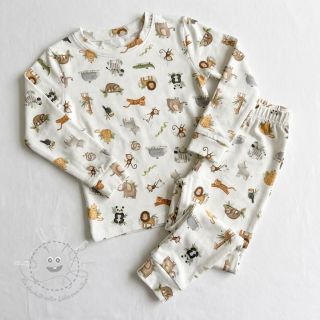 Jersey Animals white digital print ORGANIC