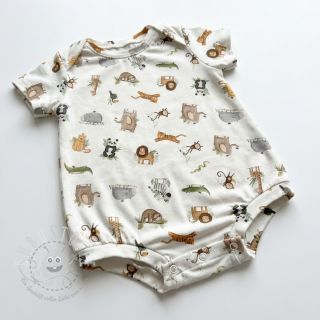 Jersey Animals white digital print ORGANIC