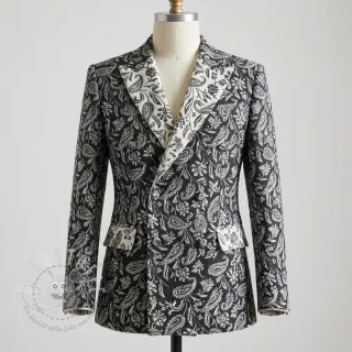 Dekostoff jacquard Mumbai allover noir