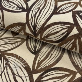 Dekostoff jacquard Folia chocolat