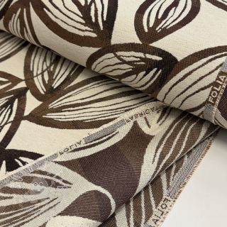 Dekostoff jacquard Folia chocolat