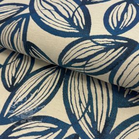 Dekostoff jacquard Folia bleu
