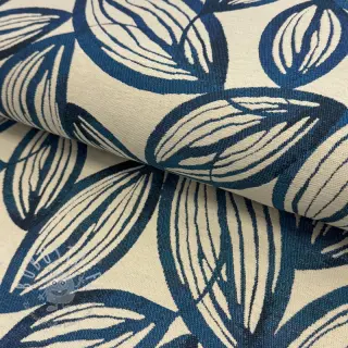 Dekostoff jacquard Folia bleu