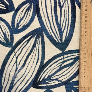 Dekostoff jacquard Folia bleu