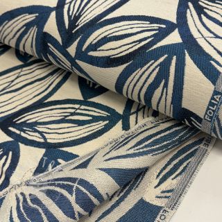 Dekostoff jacquard Folia bleu