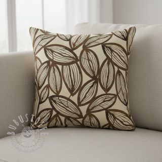 Dekostoff jacquard Folia chocolat