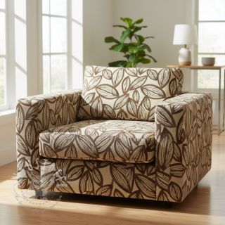 Dekostoff jacquard Folia chocolat