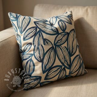 Dekostoff jacquard Folia bleu