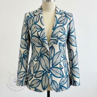 Dekostoff jacquard Folia bleu