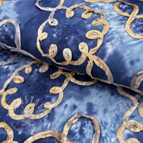 Baumwollstoff TIE DYE EMBROIDERY Elise tape design D