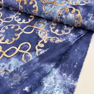 Baumwollstoff TIE DYE EMBROIDERY Elise tape design D