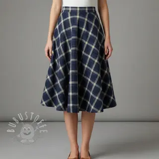 Scottish Check YARN DYED BRUSHED navy