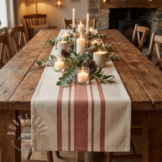 Dekostoff Bernadette stripe terracotta