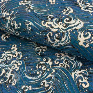 Dekostoff jacquard Swell allover bleu