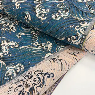 Dekostoff jacquard Swell allover bleu