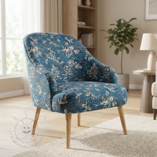 Dekostoff jacquard Swell allover bleu