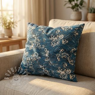 Dekostoff jacquard Swell allover bleu