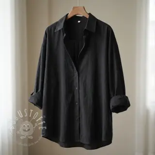 Baumwollstoff WASHED black