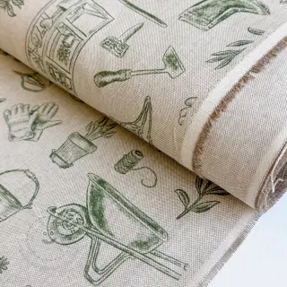 Dekostoff Linenlook Garden Plant Tool digital print